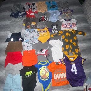 0-3 month baby clothes. 
Newborn Diapers
Some are used and some are brand new